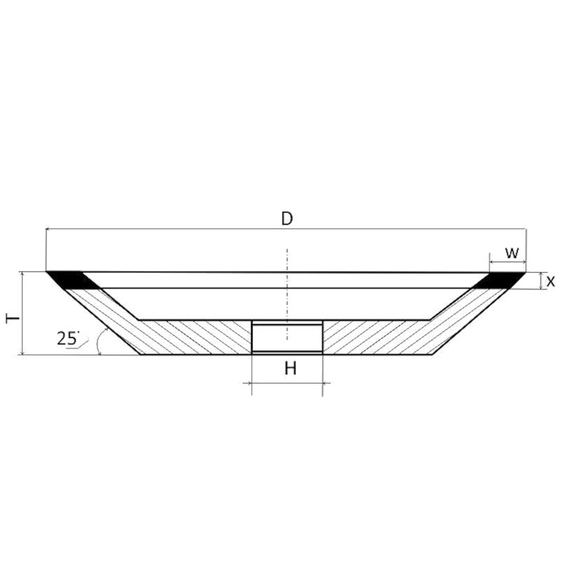 Круг алмазный шлифовальный 12R4 75х3х2x20 100/80 АС6 В2-01 100% - изображение 4
