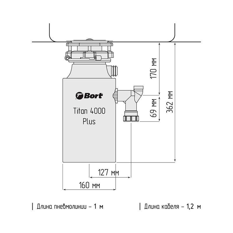 Измельчитель пищевых отходов BORT TITAN 4000 Plus - изображение 2