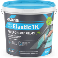 Гидроизоляция Glims ВодоStop Elastic 1K 4 кг - изображение 3