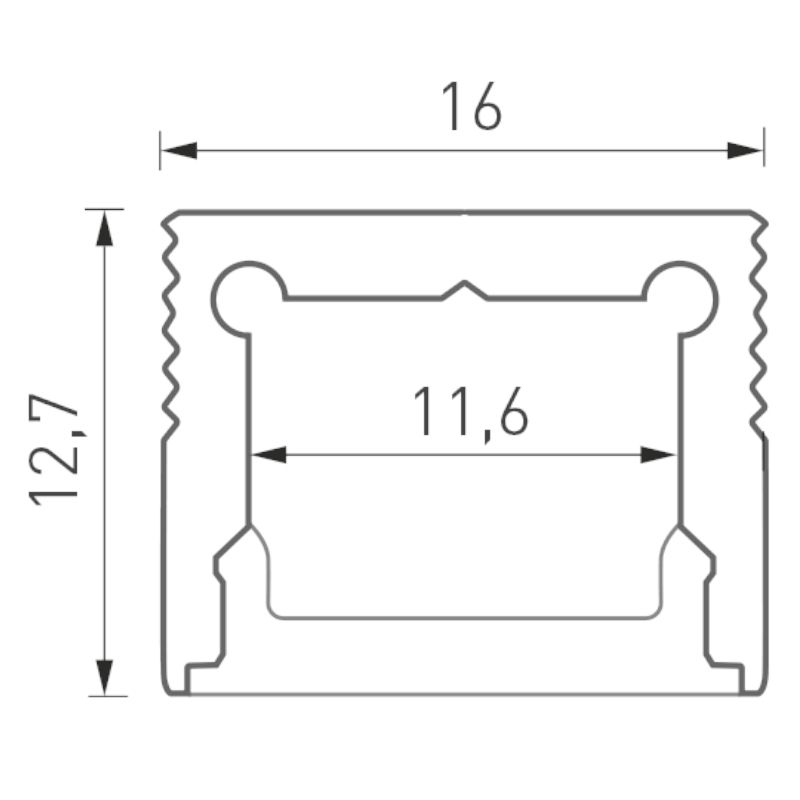 Алюминиевый профиль SWG Design LED LS1613, 2500 мм, анодированный 010363 - изображение 2